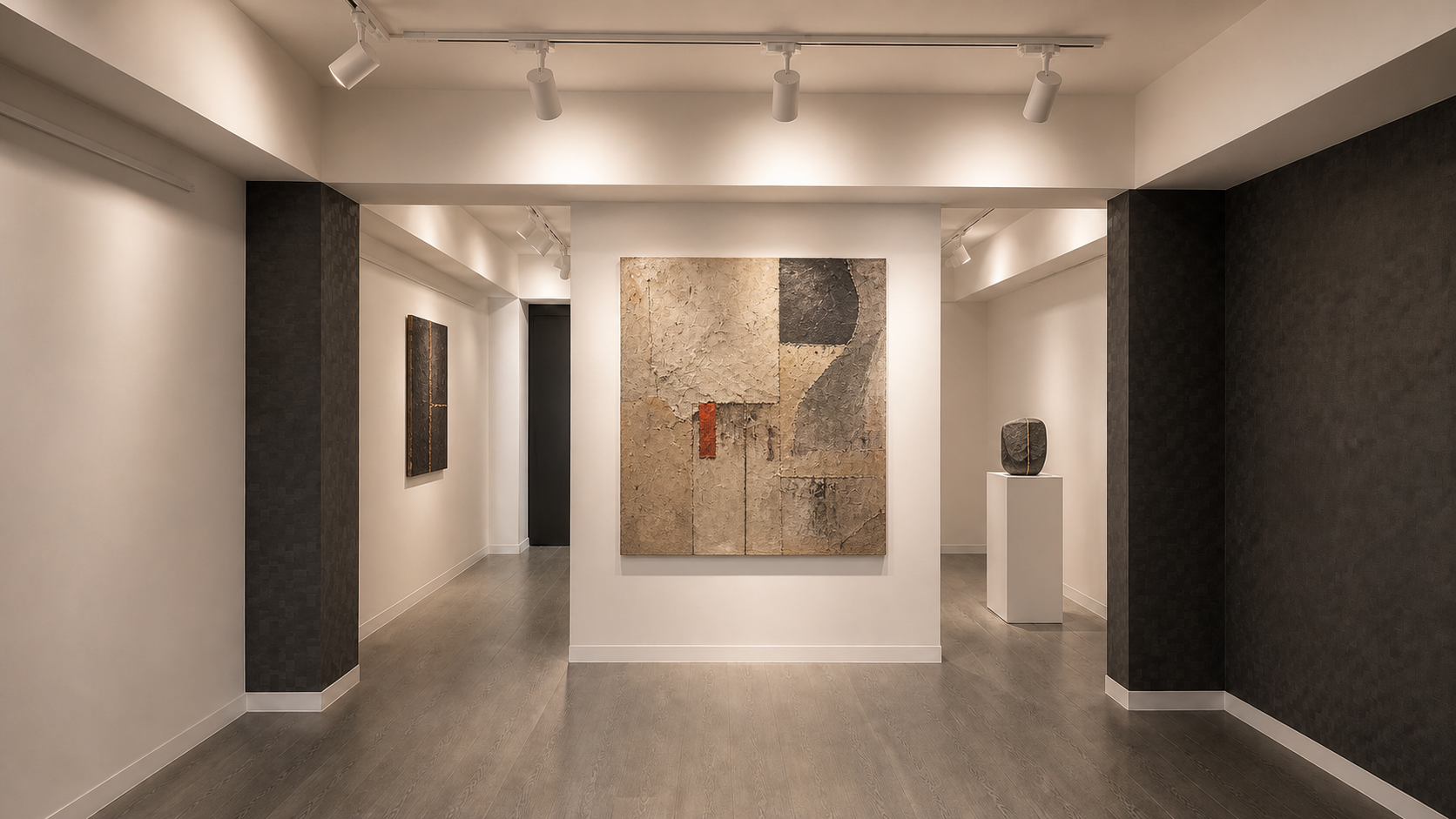 Material abstraction exhibition in Gallery ZHE's main hall