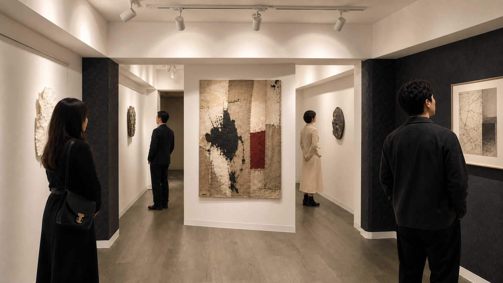 A material art exhibition opening at Gallery ZHE